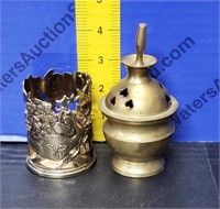 Brass Incense Burner & Candle Holder