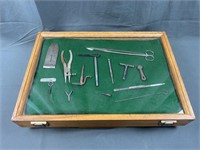 Framed Collection of Antique Tools