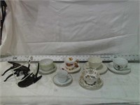 VARIETY OF PORCELAIN TEA CUPS & SAUCERS