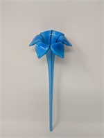 Blue Blown Art Glass Flower