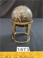 Large Marble Sphere on Brass Stand