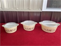 Pyrex 3pc casserole dish set