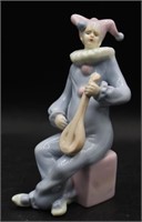 Russ Berrie Clown w/ Lute Porcelain Figure