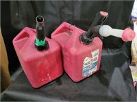 (2) Plastic Gas Cans w/ Nozzles