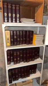 Metal bookcase with a large collection of
