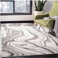 Raft Collection 4' x 4' Grey/Silver Area Rug