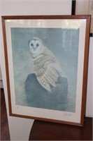 Owl print by Robert White 339/600 20.25" X 26.5"