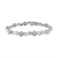 Sparkling 1.21ct Diamond Floral Link Bracelet