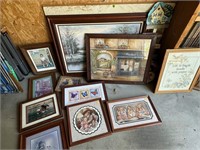 Assorted framed pictures