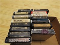 (15)8 track rock music cassette tapes.