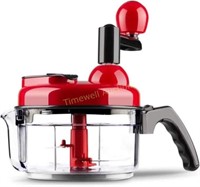 Hand crank food processor for veggies and nuts