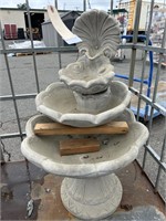 Cement 3 Tier Fountain As Is No Hoses