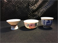 LOT of 3 Assorted Chinese Cups