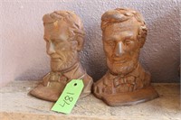 REPOP CAST IRON "AB LINCOLN" BOOK ENDS