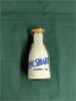 H. W. Sharp Milford Delaware Milk Bottle  Pint