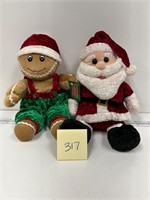 Santa & Gingerbread Plush Winter Holiday Decor