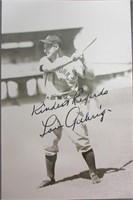 Lou Gehrig Signed 5 x 3 Photograph