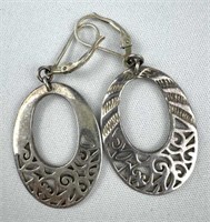 925 India Sterling Silver Dangle Earrings