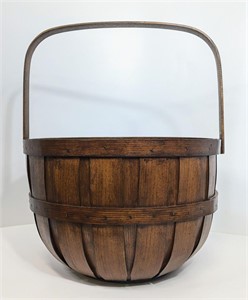 Wood Shaker Apple Gathering Picket Basket