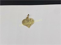 10K YELLOW GOLD HEART SHAPED RELIGIOUS CHARM