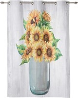 1 panel Watercolor Sunflowers in Bottle Blackout W