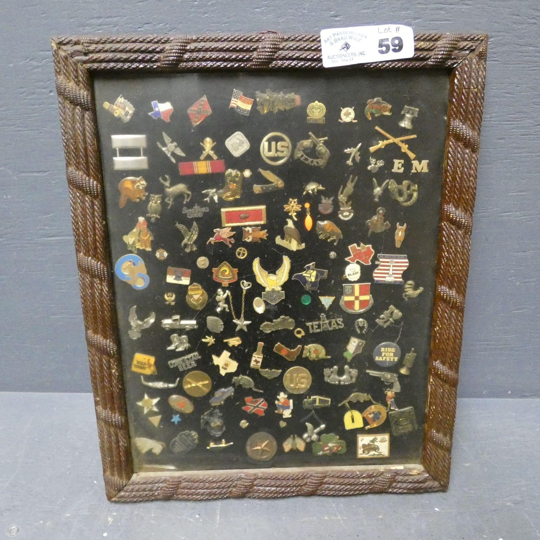 Display of Assorted Pins - Military - Etc