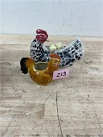 Vintage Hand Painted Roosters