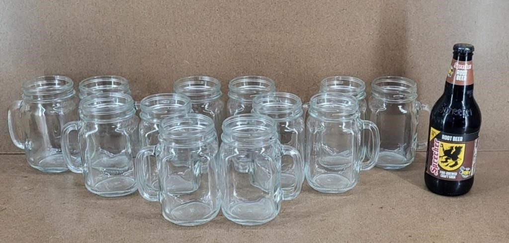 12pc Mason Style Root Beer Mugs