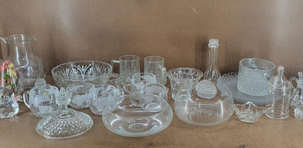 Misc Clear Glass & Crystal Lot