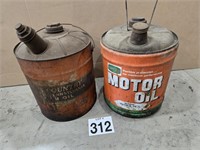 2 OIL CANS