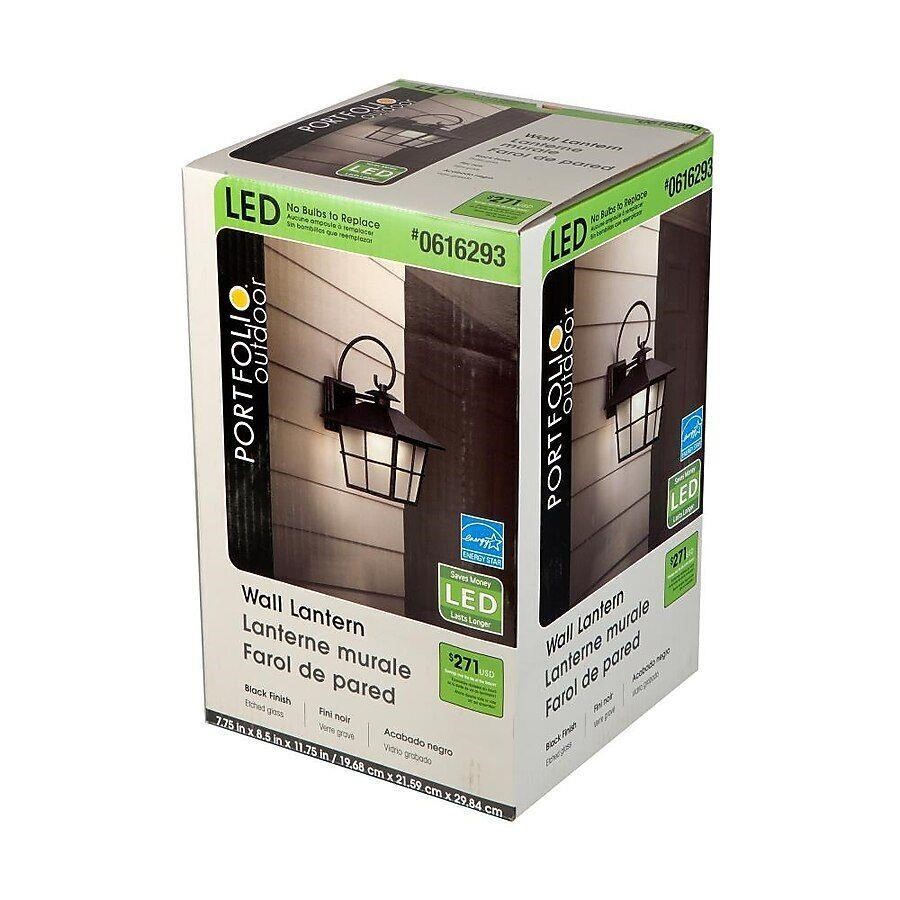 Portfolio Black Outdoor LED Wall Light ENERGY STAR