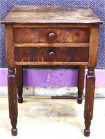 Primitive 2 drawer stand table, see photos