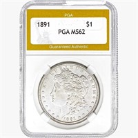 1891 Morgan Silver Dollar PGA MS62