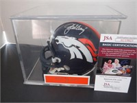 JOHN ELWAY SIGNED AUTO BRONCOS MINI HELMET JSA COA