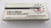 Winchester 7.62x39mm Fmj New 20 Cartridges