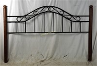 Modern King Size Ornamental Iron Wood Head Board