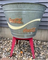 Large Vintage Coca-Cola tub cooler 33"H