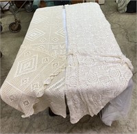 2 crocheted bed spreads (full)
