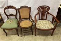 3 Victorian chairs