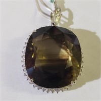 $1600 Silver Smokey Quartz Pendant