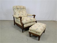 Vintage Upholstered Adjustable Back Easy Chair