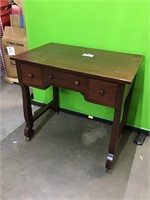 Rolling Wooden Desk with Drawers