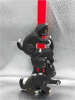 Antique Black Kittens Cast Iron Doorstop 10” Tall