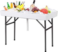Folding Ice Cooler Table with Matching Skirt