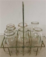 Small Milk Bottles and Carrier