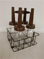 4 Pack Oil Bottles And Holder