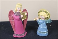 Pair of Musical Angels (Left 6" Tall, Right 4.5" T