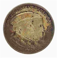 1924 US COMMEMORATIVE HUGUENOT 50C SILVER COIN AU