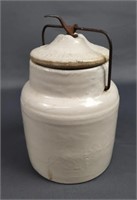 Antique Stoneware Crock Jar with Lid