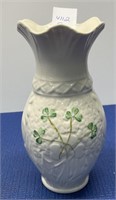 Vintage Belleek Shamrock Vase, Irish Pottery